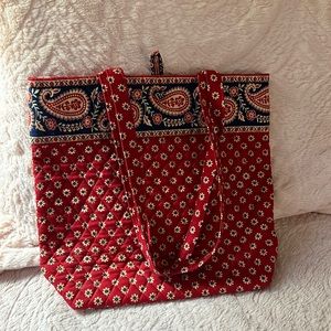 Vera Bradley Red Americana (Retired) Quilted Tote Bag l